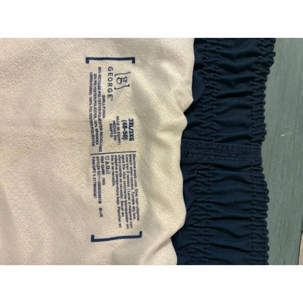 George Mens E-Board Swim Trunks 3XL 48-50 Blue Tie Dye Quick Dry UPF 50+ NWT